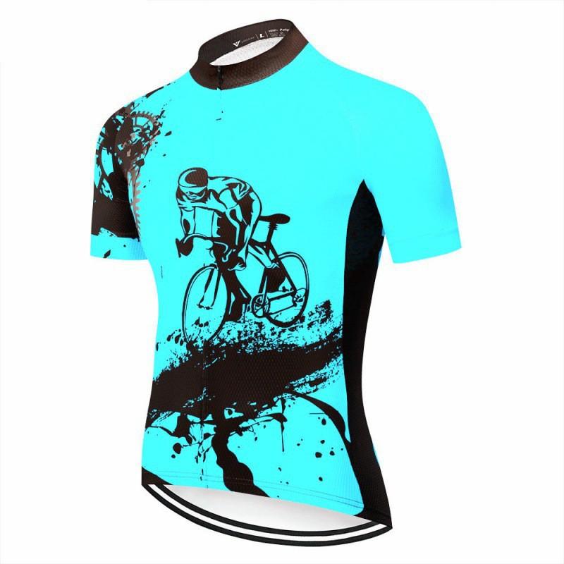 Maglia da Ciclismo da Uomo Mountain Bike Manica Corta Traspirante Abbigliamento Sportivo Ciclismo su Strada e Sentiero