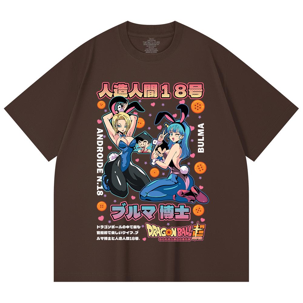 230 Gsm 100% Cotton Dragon Ball V26 Bulma Android Print Unisex Heavy Cotton T Shirt