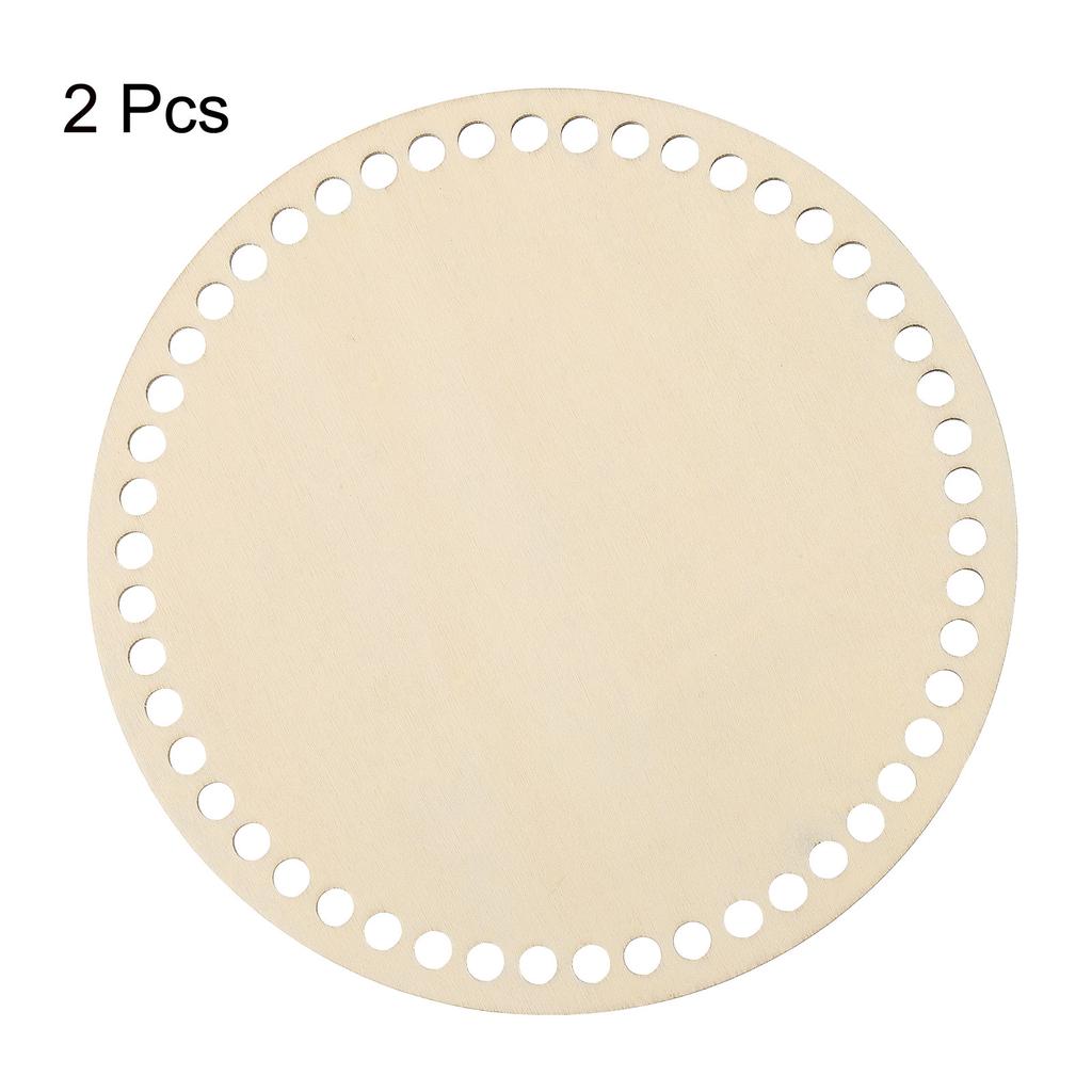 2pcs Crochet Basket Base 5.5" Round Wooden Crochet Bag Bottom Circle Wooden Basket Bottom for DIY Basket Crochet Bag Weaving