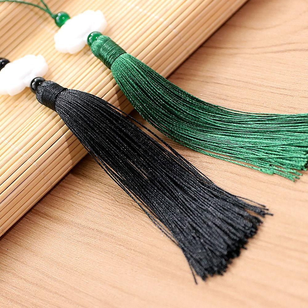 1Pcs Fan Falling Ornaments Jade Beads Tassel Lotus Tassels Tassels Pendant Durable Silk Tassels