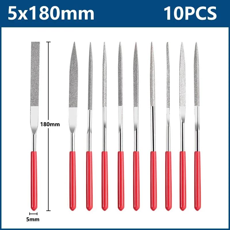 

10 шт. Набір алмазних надфілів для ювелірних виробів Метал Дерево Кераміка Скло Камінь Ремесло Заточення Робочий інструмент для ручного різьблення