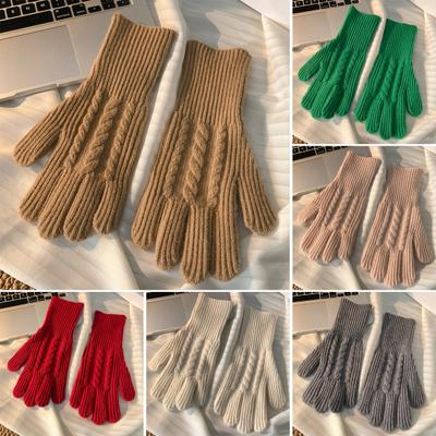 Yün Karışımlı Örme Eldivenler Unisex Kış Dokunmatik Ekran Eldivenleri Rüzgar Geçirmez Sıcak Parmak Eldivenleri Sürüş Mesajlaşma Günlük İşler İçin