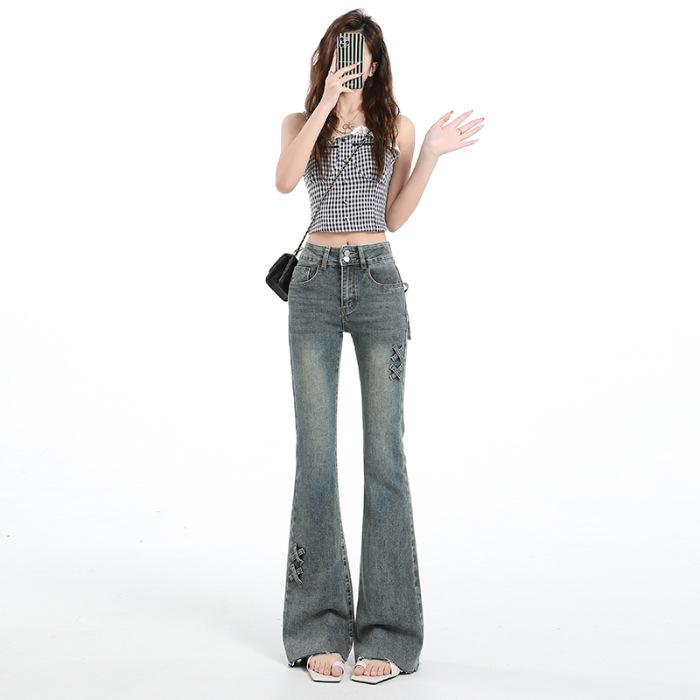 Popular Fashion Versatile High Waist Slimming Design Flared Pants, Trousers & Extended XS-XL Yichun