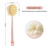Long Handle Bath Brush Massage Exfoliator Dual-Sided Scrubber with Detachable Soft Bristles for Strong Cleansing