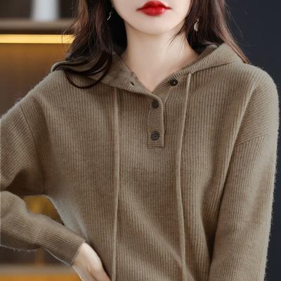 Frauen retro pullover weibliche gestrickte pullover 2022 herbst und winter Koreanische lange ärmeln high-end-mit kapuze weibliche kleidung taste