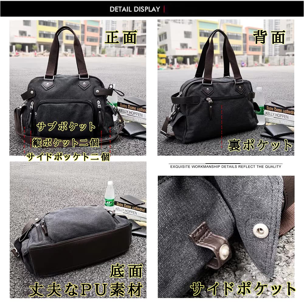 Boston Tote Shoulder Large Shoulder Crossbody Hand for Travel [LEOLEO] Bag, Canvas, Bag, Bag, Capacity, Multi-functional, Bag, Bag, Bag, Stylish, A4,