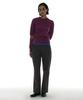 PARTIMENTO WOMEN Gradient Wide Rib Knit Crew Neck_Plum
