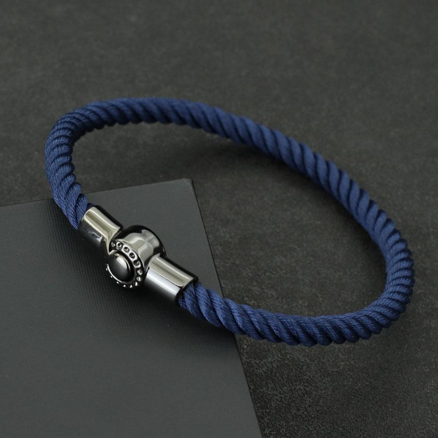 Noter New Nautical Bracelet For Men Creative Black Magnet Buckle Rope Braslet Fabric Wrap Braclet Gifts For Him Pulsera Hombre