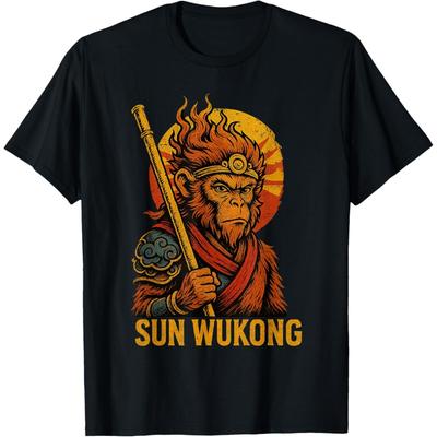 Vintage Sun Wukong Chinesische Mythologie Affenkönig T-Shirt(1)