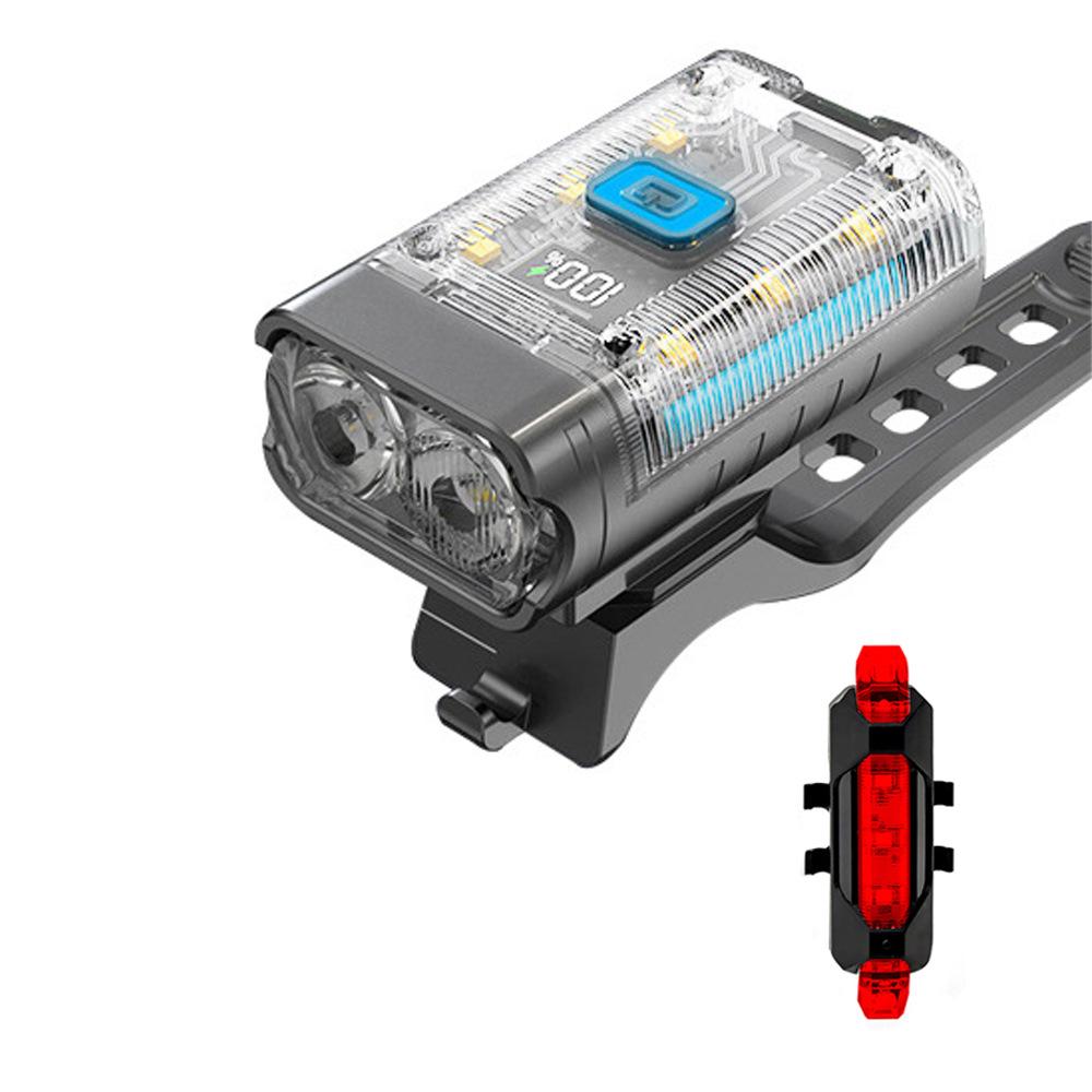 Factory Direct Sales of Bicycle Dual-Tfar and Nearlight Transparent Front Light with Digital Display Anti-glare for Night Riding