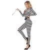 Halloween Adult Black and White Striped Prisoner Human Clothes Women Prison Clothes Shackles Stage Props Costumes