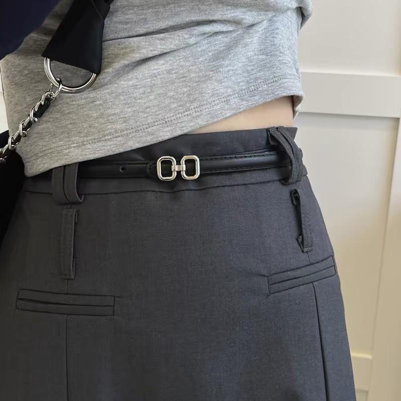 Design Niche Buckle Retro Skirt Coat Belt New Versatile Shirt Ins Small Belt Women