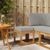 Ottoman Bench with Cushion Natural and Light Grey 43 X 43 X 37 Cm