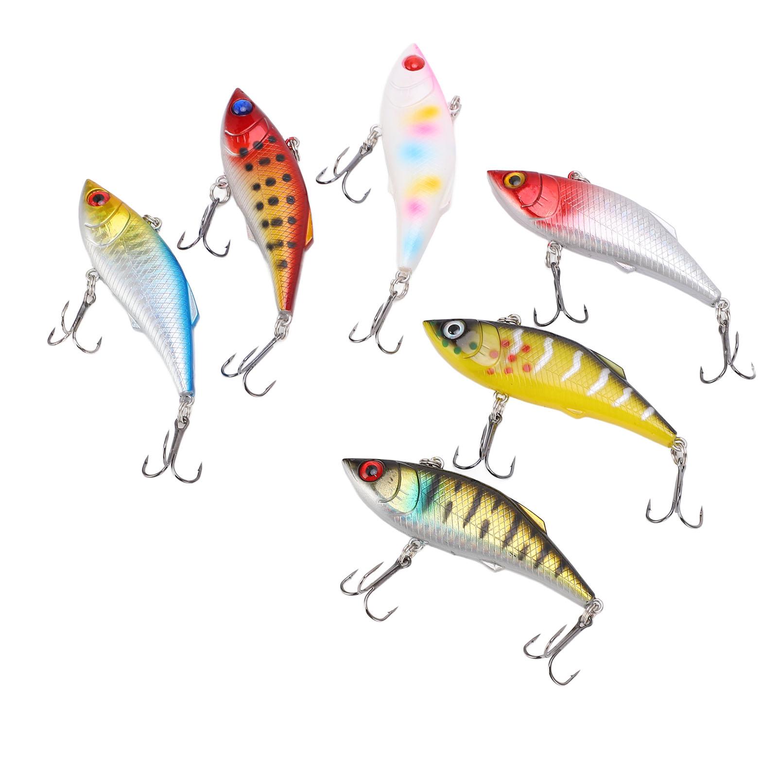 6Pcs Sinking Hard Fishing Bait Artificial Plastic Fishing Lures for Freshwater Saltwater 8cm 10g