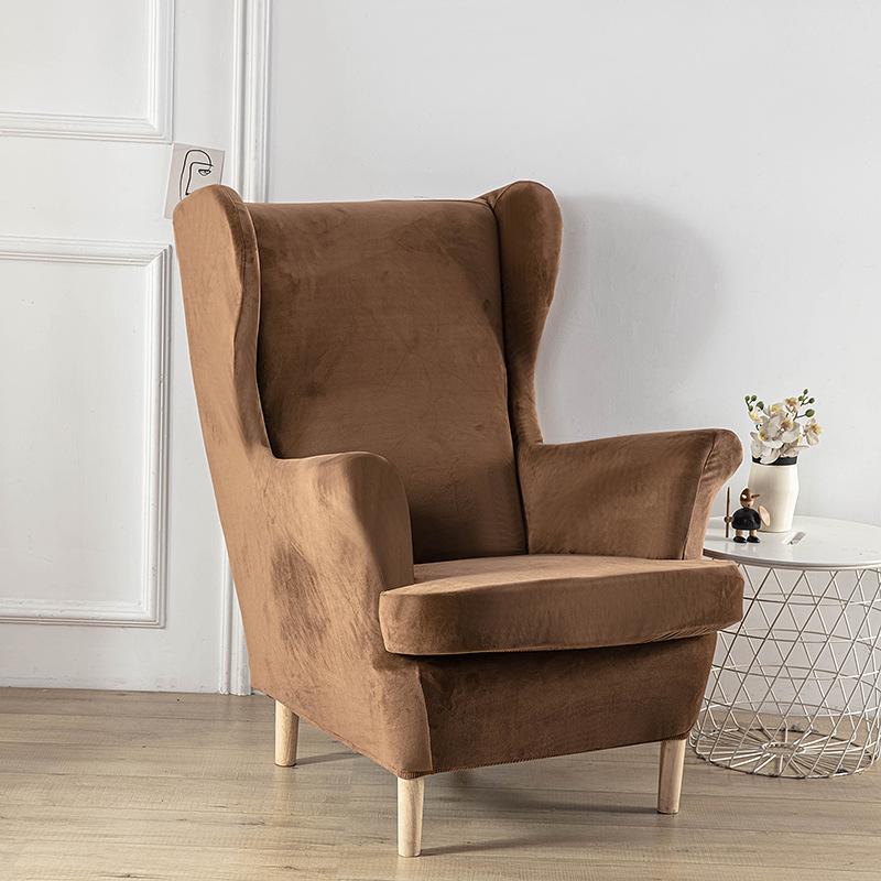 

[2-Piece Set] Plush Elastic Tiger Stool Cover, Chair Cover, Sofa Cover All-Inclusive Single Wing Back Sofa Cover Plush Tiger Stool