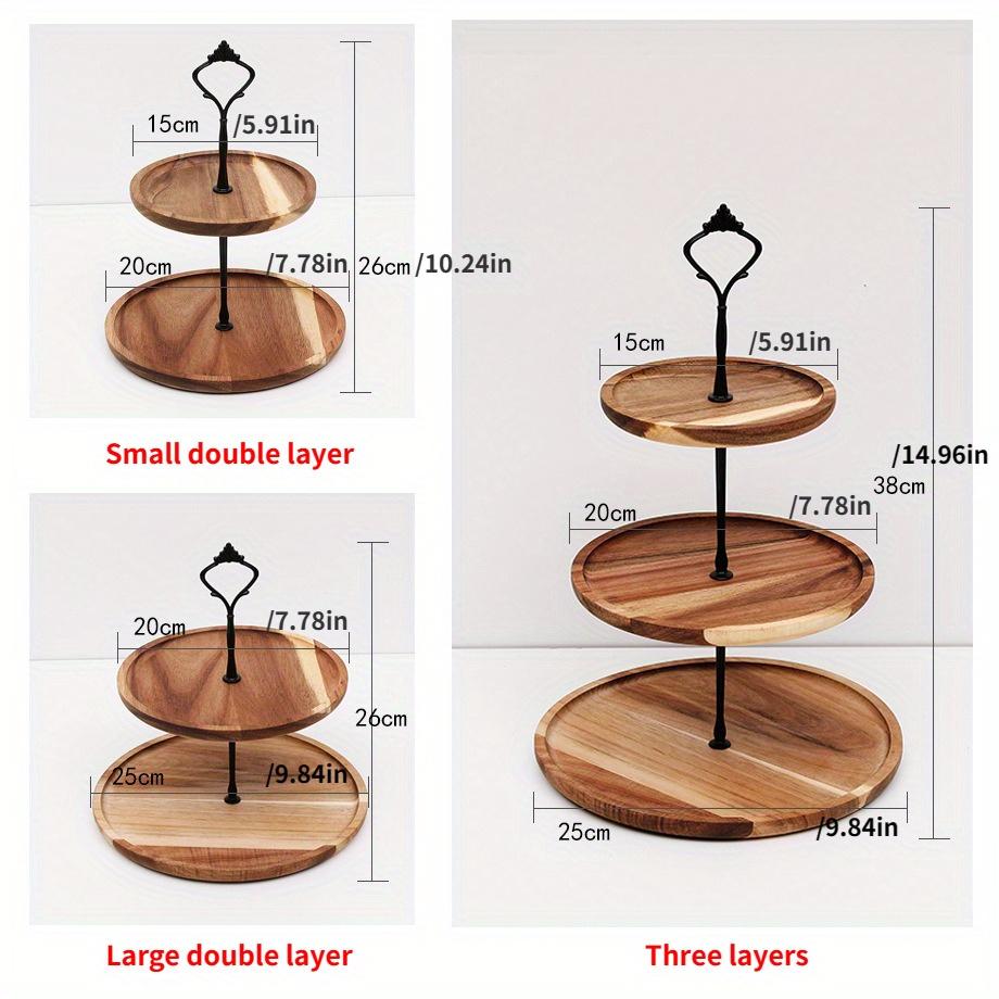Ozdoby na stół deserowy z litego drewna stojak na ciasto stojak wystawowy talerz na owoce taca na przekąski wielowarstwowy talerz na owoce drewniana półka