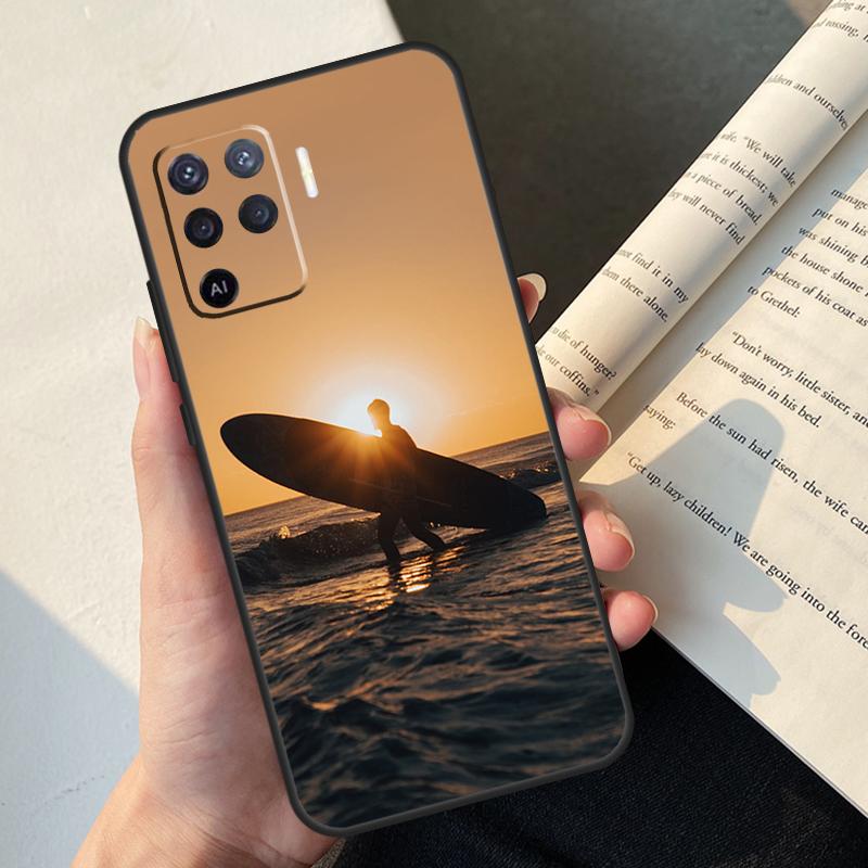 Surf Surfboard Case For Oppo A80 A60 A40 A78 A38 A18 A98 A58 A96 A76 A16 A94 A74 A54 A15 A17 A57 A77 A5 Pro