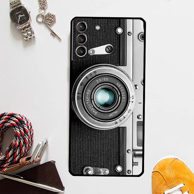 Retro Camera Vintage Case For Samsung Galaxy S24 Ultra S23 S22 S21 Plus S20 FE S8 S9 S10 Note 10 20 Ultra Cover