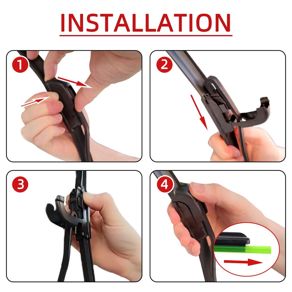 Car Wipers Double Rubber for Avensis 2 Corolla 120 Front Brushes Cutter Automobiles Parts Accessories Windscreen Wipers Wear Parts