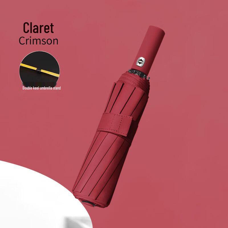 OIMG 24-Rib Semi-Automatic Reinforced Windproof UV Protection Umbrella