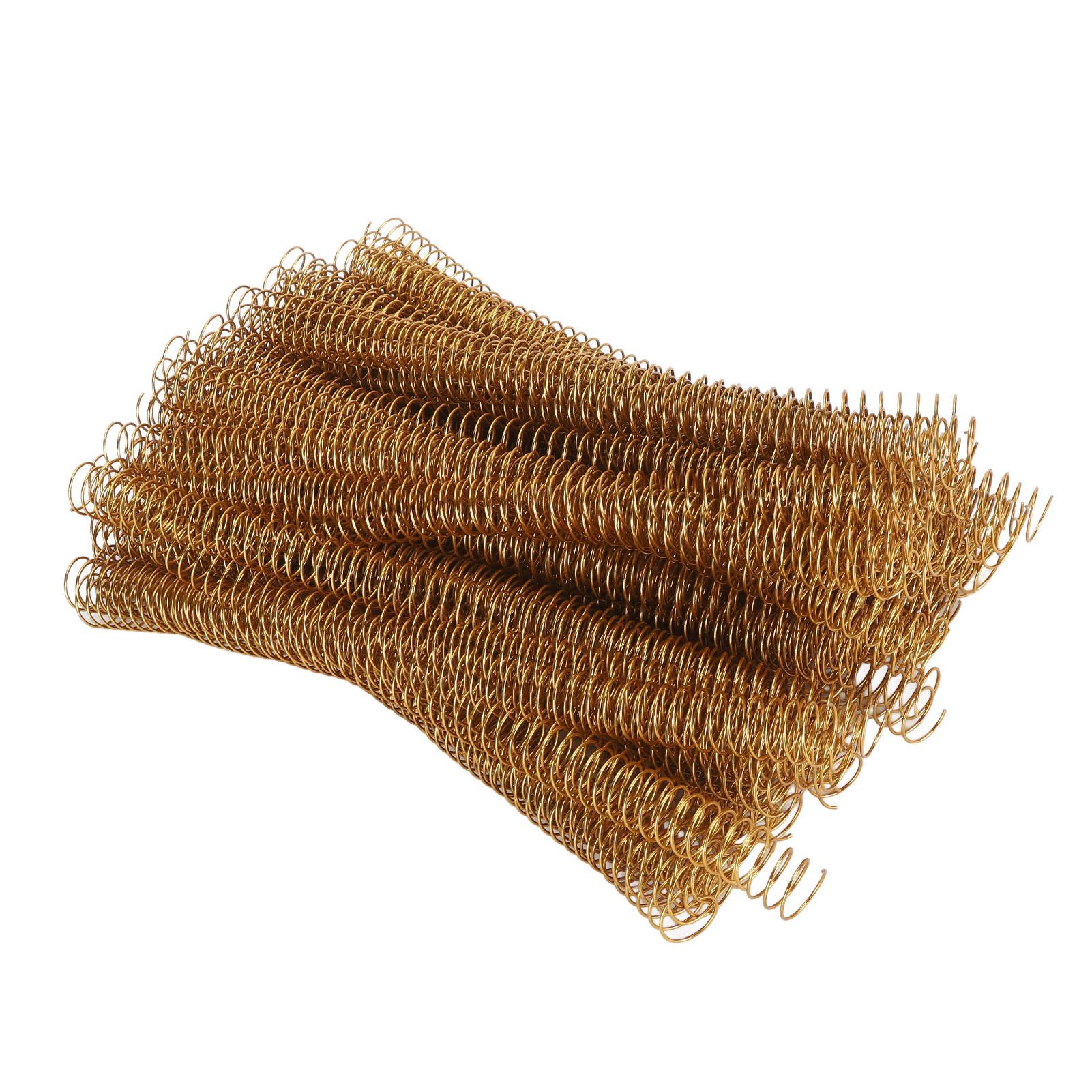 100Pcs Spiral Binding Coil 170 Sheet Capacity Spine Comb 19mm Diameter 48 Teeth 41 Pitch Set Kit for A4 Gold 5579₽