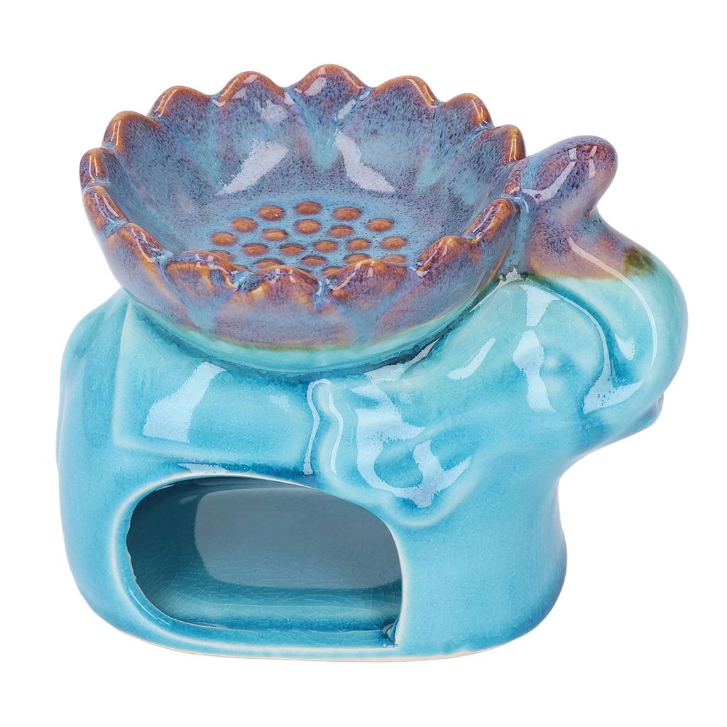Blue Aromatherapy Burner Ceramic Essential Oil Burner Tealight Candle Holder Decoration for Home
