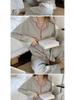 Women's Striped Long-Sleeve Cardigan Pajama Set - Korean Style