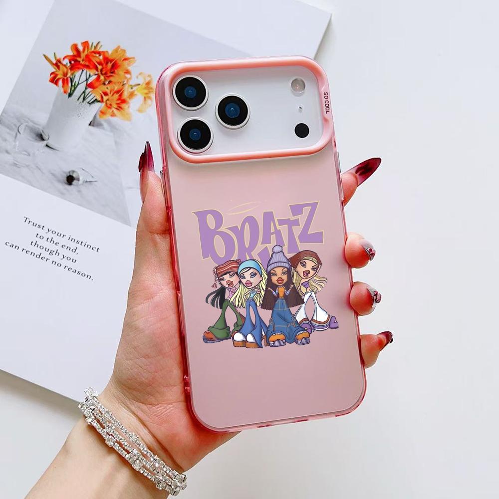 

Fashion Girl B-BratzS Phone Case For iPhone 17 16 15 14 13 12 11 Pro Max Air Colorful Matte Laser Aurora Shockproof Phone Case iPhone17
