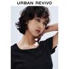 UR 2025 Spring Women's Ruffle Edge Slim Short Sleeve T-shirt