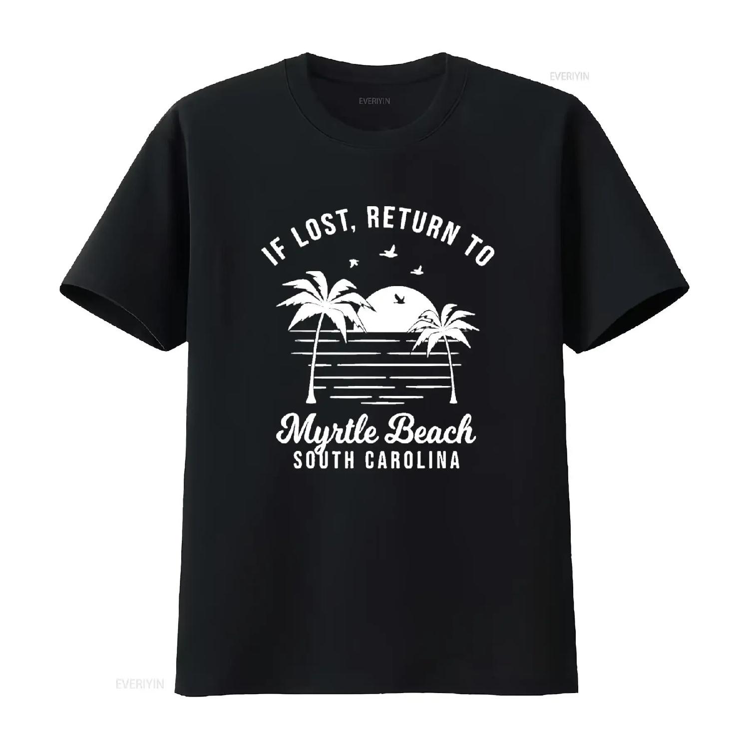 

Mens Myrtle Beach SC Vacation Souvenir T Shirt Black 3X Large vintage Washed Stretched graphic Top For Everyday Wear Soft S чёрный