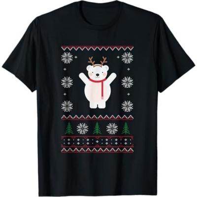 Polar Bear Christmas T-Shirt Ugly Sweater Tee TDS Mens Womens Tank Top Sweatshirt Hoodie Black
