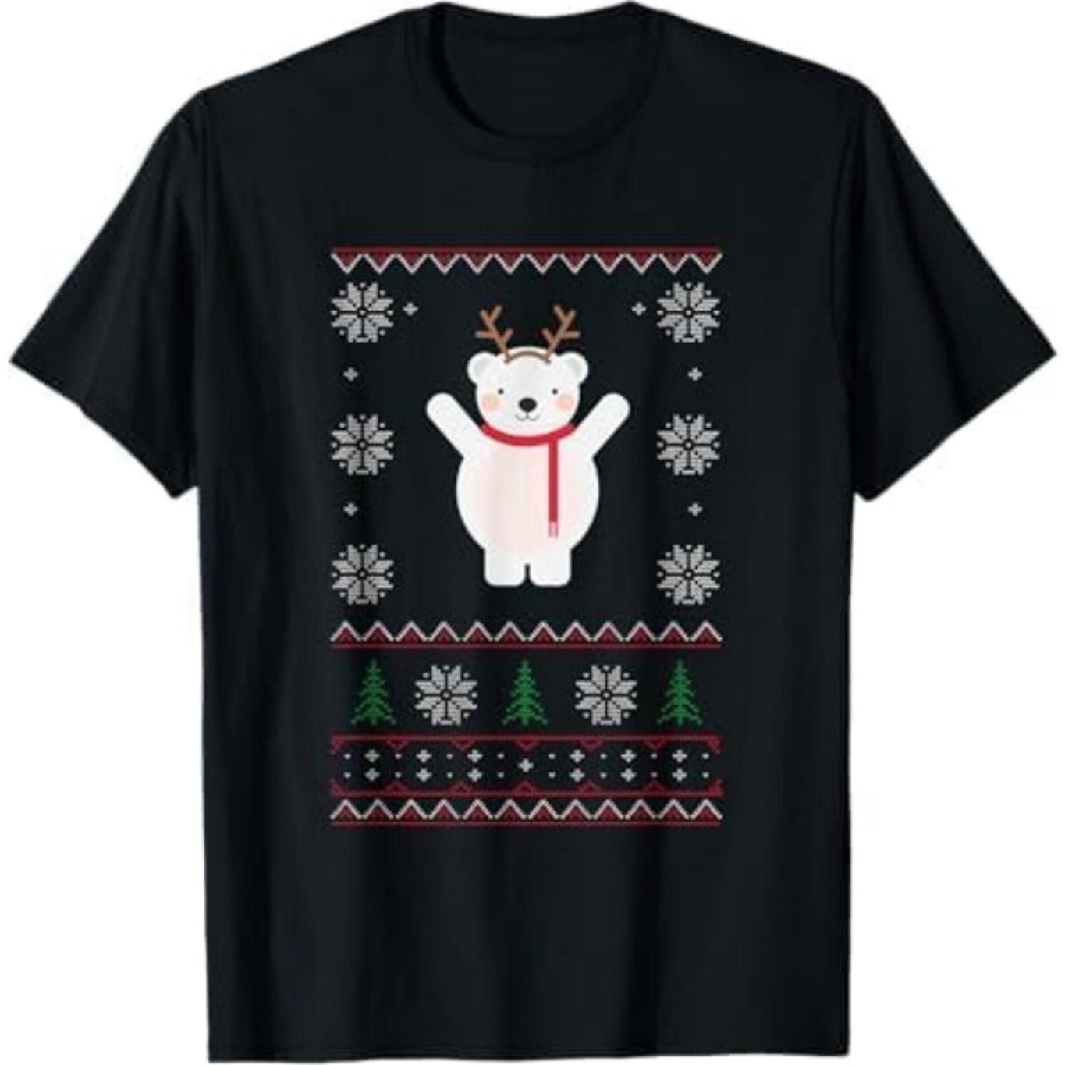 

Polar Bear Christmas T-Shirt Ugly Sweater Tee VCC2 Mens Womens Tank Top Sweatshirt Hoodie Black XXXXXL різнокольоровий