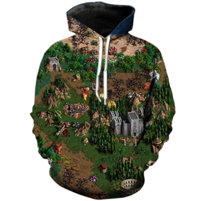 Толстовки с капюшоном Игра Heroes of Might Magic 3D Printed Толстовки мужские и женские с капюшоном большого размера Модный детский пуловер M 1840₽