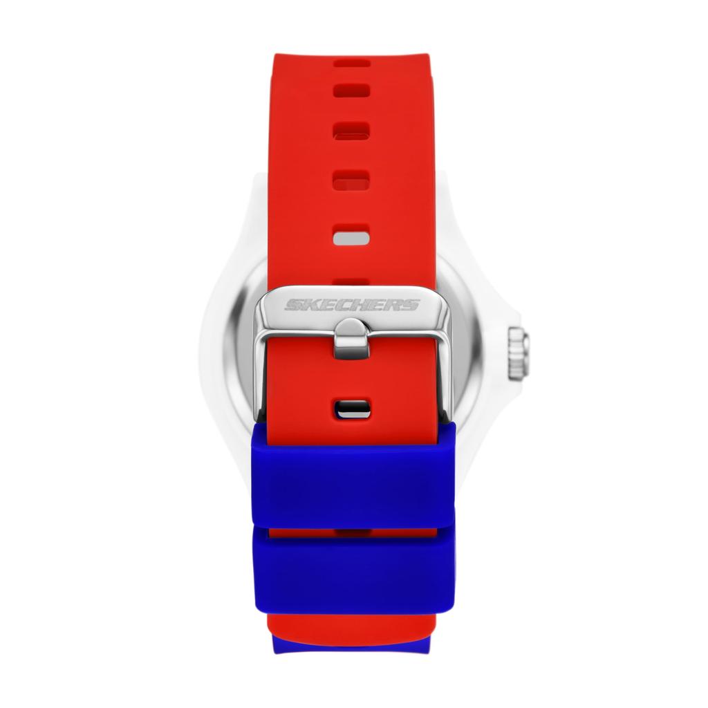 Skechers Rosencrans France SR6365 Men's Analog Watch Multicolor Silicone Band 40mm Case 50m Water Resistant Sports Wristwatch