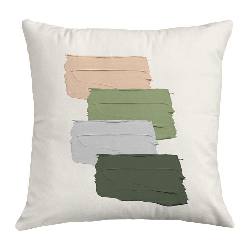 Popular Green Plant Printed Sofa Pillow, Simple Ins Style, Fresh and Refreshing Pillow