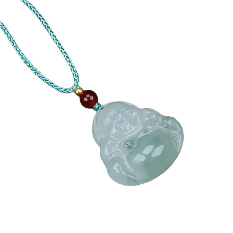 Tian Shan Jade Maitreya Buddha Hänge - Unisex Flytande Blomma Design
