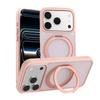 For Magsafe Magnet Ring Rotating Fold Magnetic Stand Phone Case For 17 Pro Max Air 17Pro Solid Color Matte Armor Cover