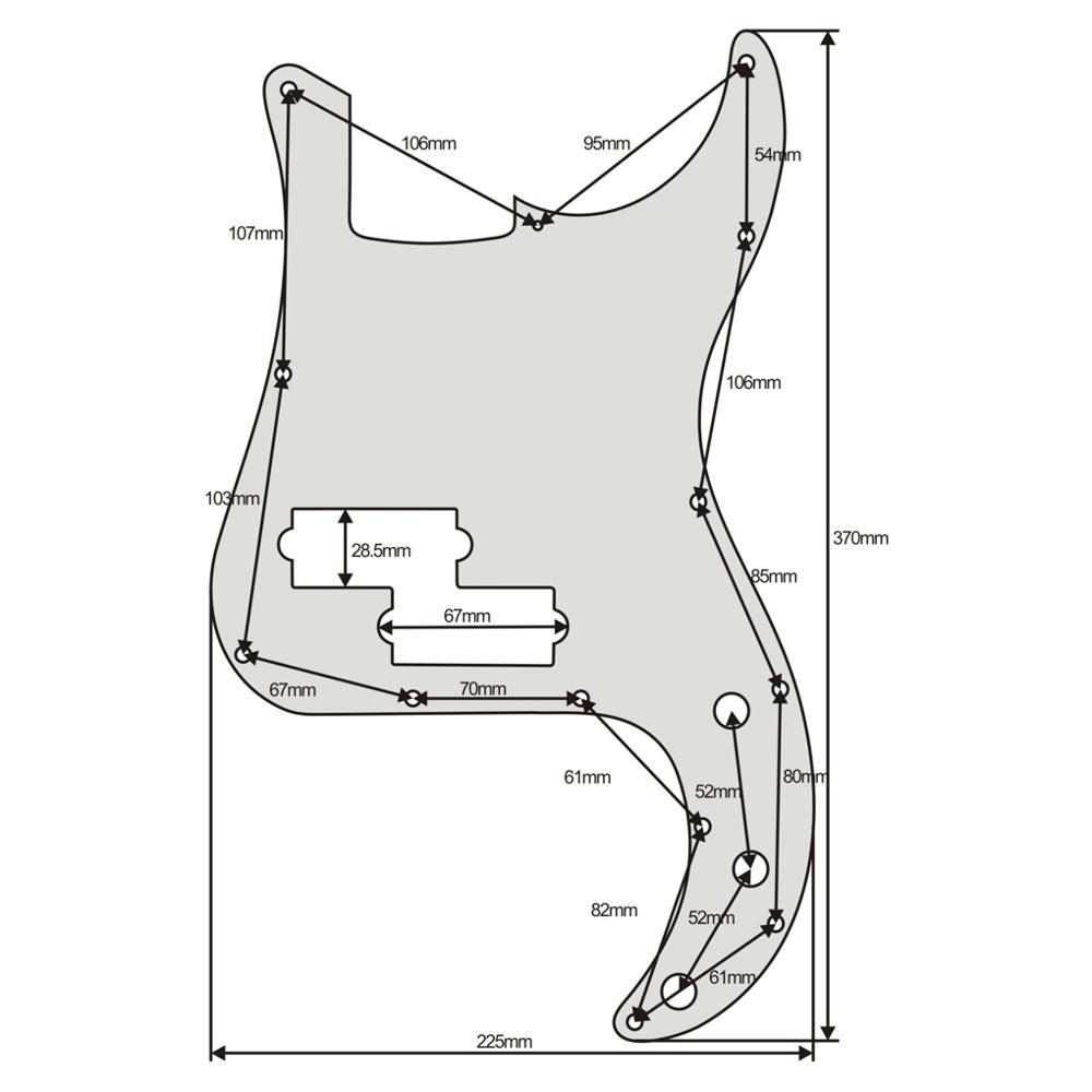 FLEOR 1pcs Bass Pickguard 4 Strings Guitar Scratch Plate 13 Holes for PB Bass Without Truss Rod Hole Style