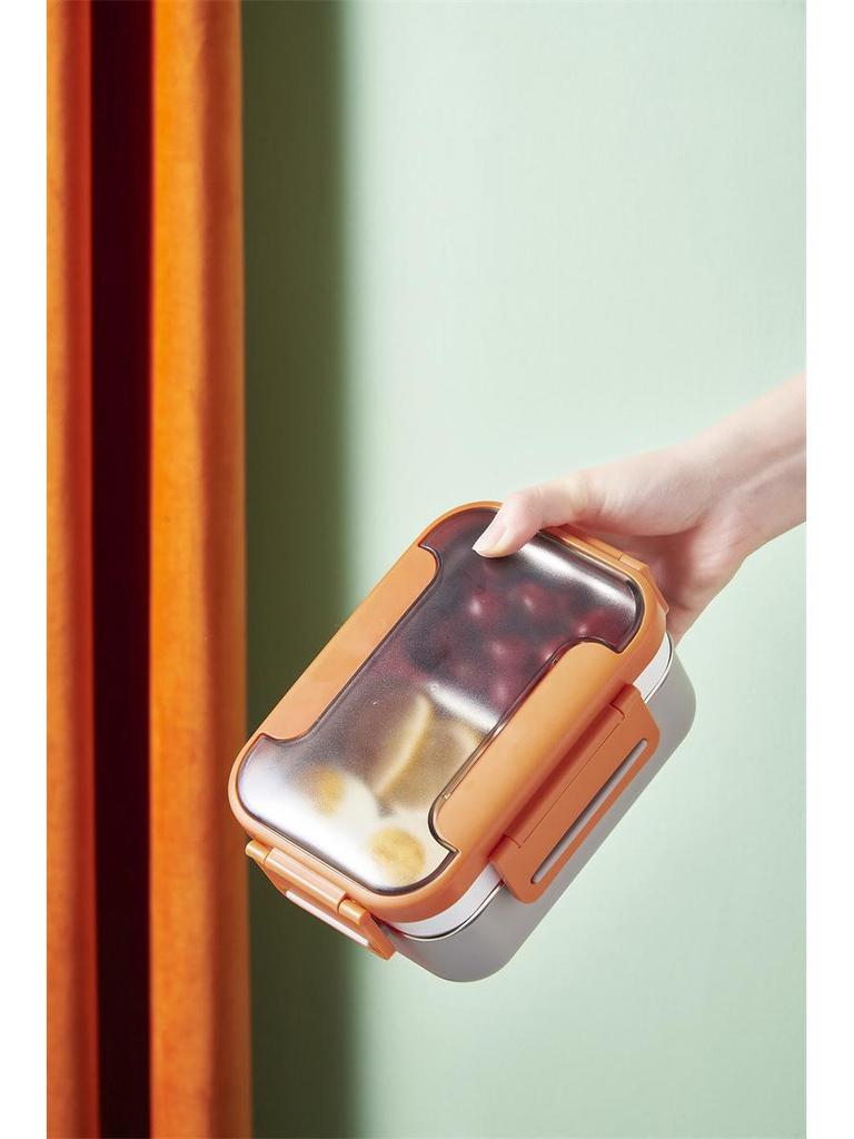 Large Capacity Insulated Bento Lunch Box with Compartments - 304 Stainless Steel, Microwaveable, Perfect for Students and Office Workers.