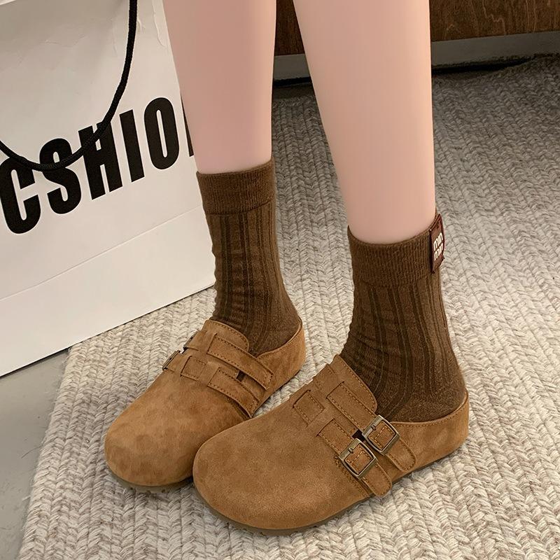 Retro bag head half slippers women's spring and summer new wear comfortable lazy versatile drag