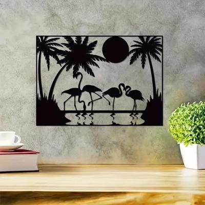Atemberaubende 1-teilige Iron-Art-Silhouette! Moderne Flamingo-Wanddekoration aus Metall. Einzigartige Wohndekoration und Geschenkidee. Wandkunst zum Aufhängen.