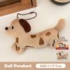 Cartoon Kawaii Dachshund Plush Keychain  Novelty Stuffed Puppy Keyring  Cute Brooch Backpack Decoration Gifts