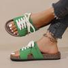 Foreign Trade Straps Leak Toes and Half Drags for Women's Summer Wear 2025 Summer New Casual Fashion Imitation Wood Non-slip Cool Slippers for Women