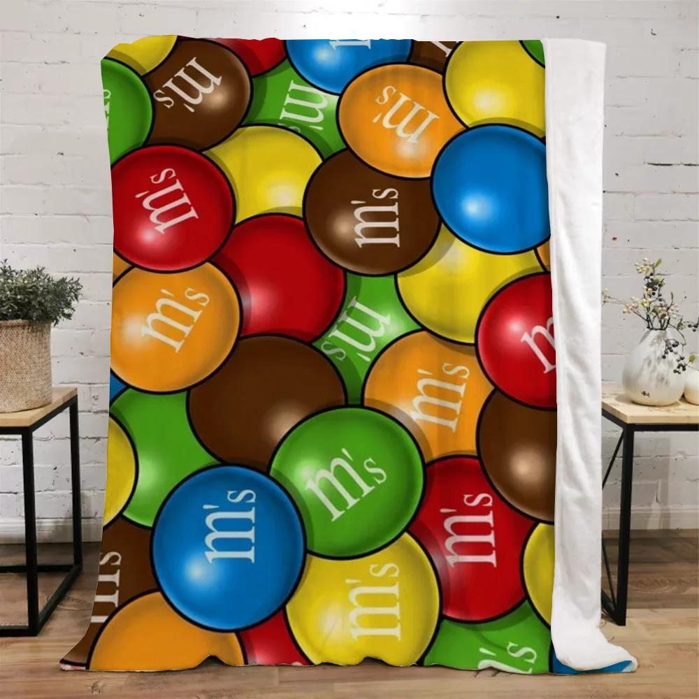 M&M's Lustige Decke für Sofas Luxuriöse Bettwäsche Strandtuch Bettdecken Charaktere Flauschig Kariert Wohnkultur Überwurf Knie Weich Nickerchen