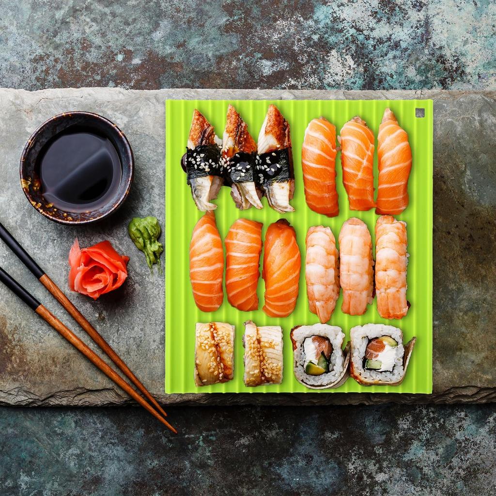 Silicone Hand Roll Sushi Rolling Curtain Bamboo Imitation Japanese Sushi Rolling Tool Easy To Clean No Mildew Sushi Mat Portable