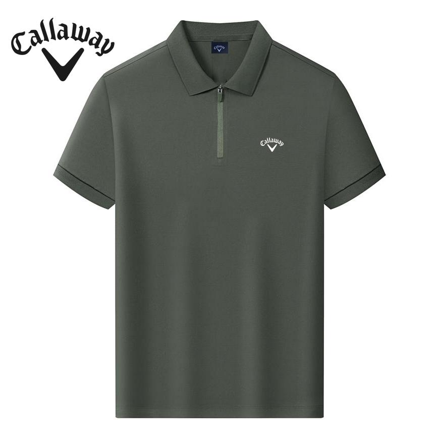 

Callaway 2025 Embroidered Summer High-quality Golf Casual Sports Style, Fast Drying, Moisture Absorbing and Breathable Zipper Polo Shirt 3XL