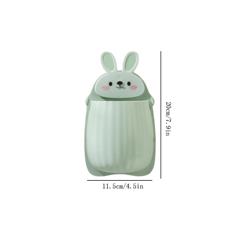 1pc Cute Rabbit Storage Rack, Makeup Brush Storage Box, Bathroom Wall Mounted Toothbrush Holder, Bathroom Accessories