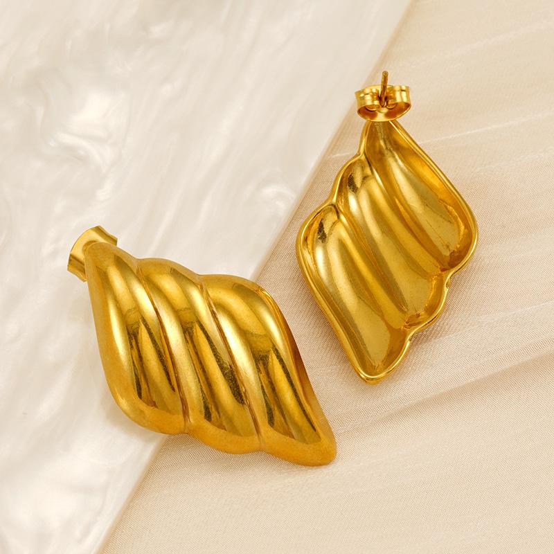 Fashion 18K gold-plated angel wing earrings for women do not fade, high-end personalized stainless steel stud earrings