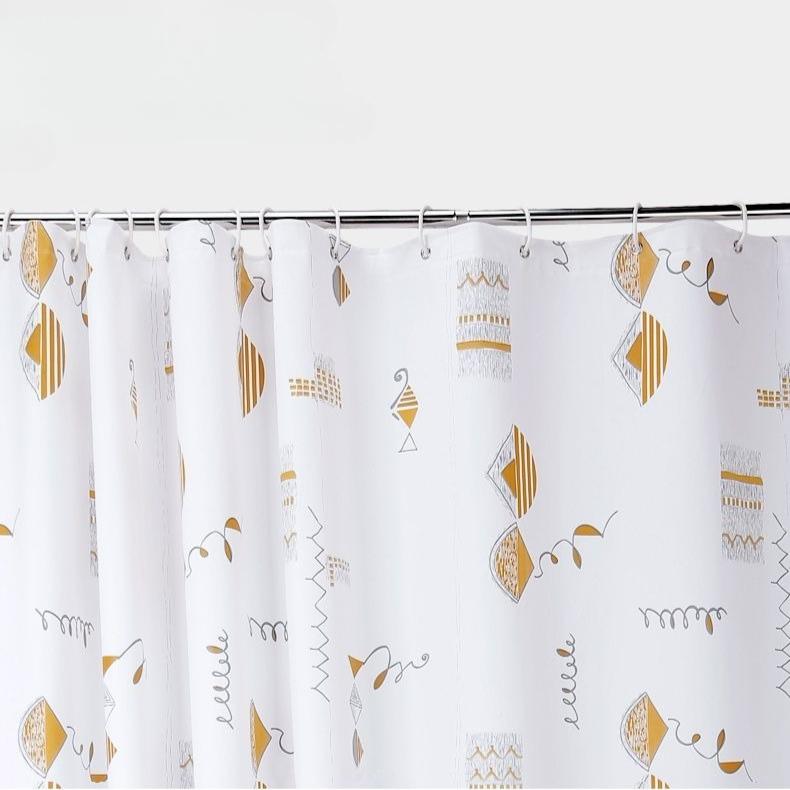 Shower Curtains Painting Print Peva White Bathroom Curtain Waterproof Mildew Proof Modern Style With Hooks For Toilet 200Cm