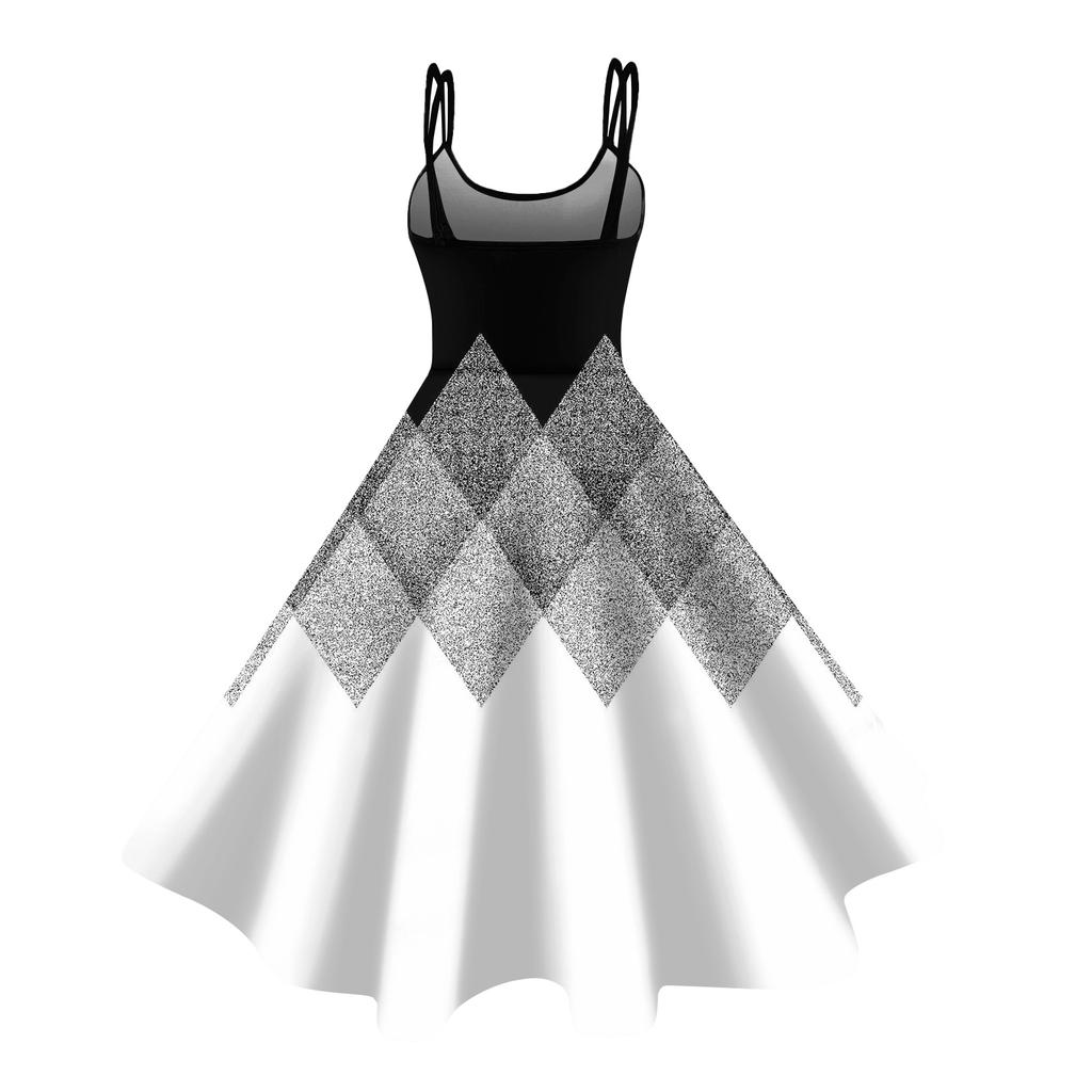 Kindermode Lässig Sexy Retro-Print Schulterfrei Punk Retro-Kleid